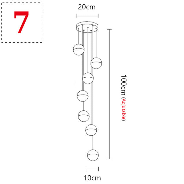 Modern Crystal Glass Ball LED Pendant Lights Fixtures Multiple Staircase Lamps Bar Hanging Lamp For Hotel Villa Duplex Apartment