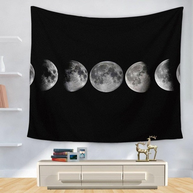The Moon Tapestry Wall Hanging Galaxy Night Sky Psychedelic Wall Tapestry Mandala Wall Cloth Tapestries Wall Carpet Beach Towel