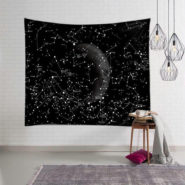 The Moon Tapestry Wall Hanging Galaxy Night Sky Psychedelic Wall Tapestry Mandala Wall Cloth Tapestries Wall Carpet Beach Towel